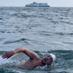Kieran swimming the English Channel
