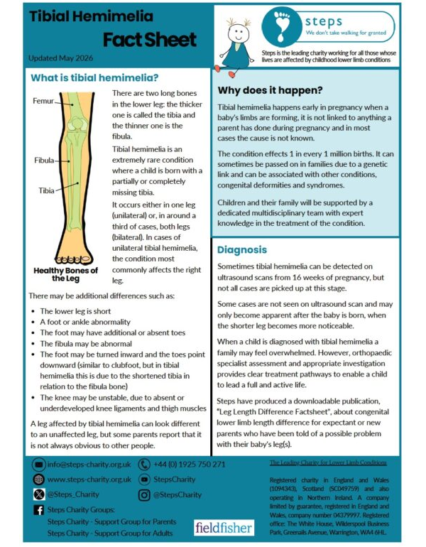 Tibial Hemimelia Factsheet