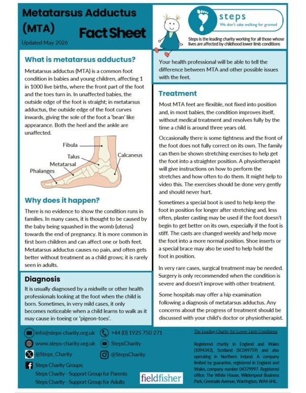 Metatarsus Adductus Factsheet